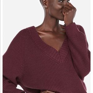 Oversized tunic sweater - maroon